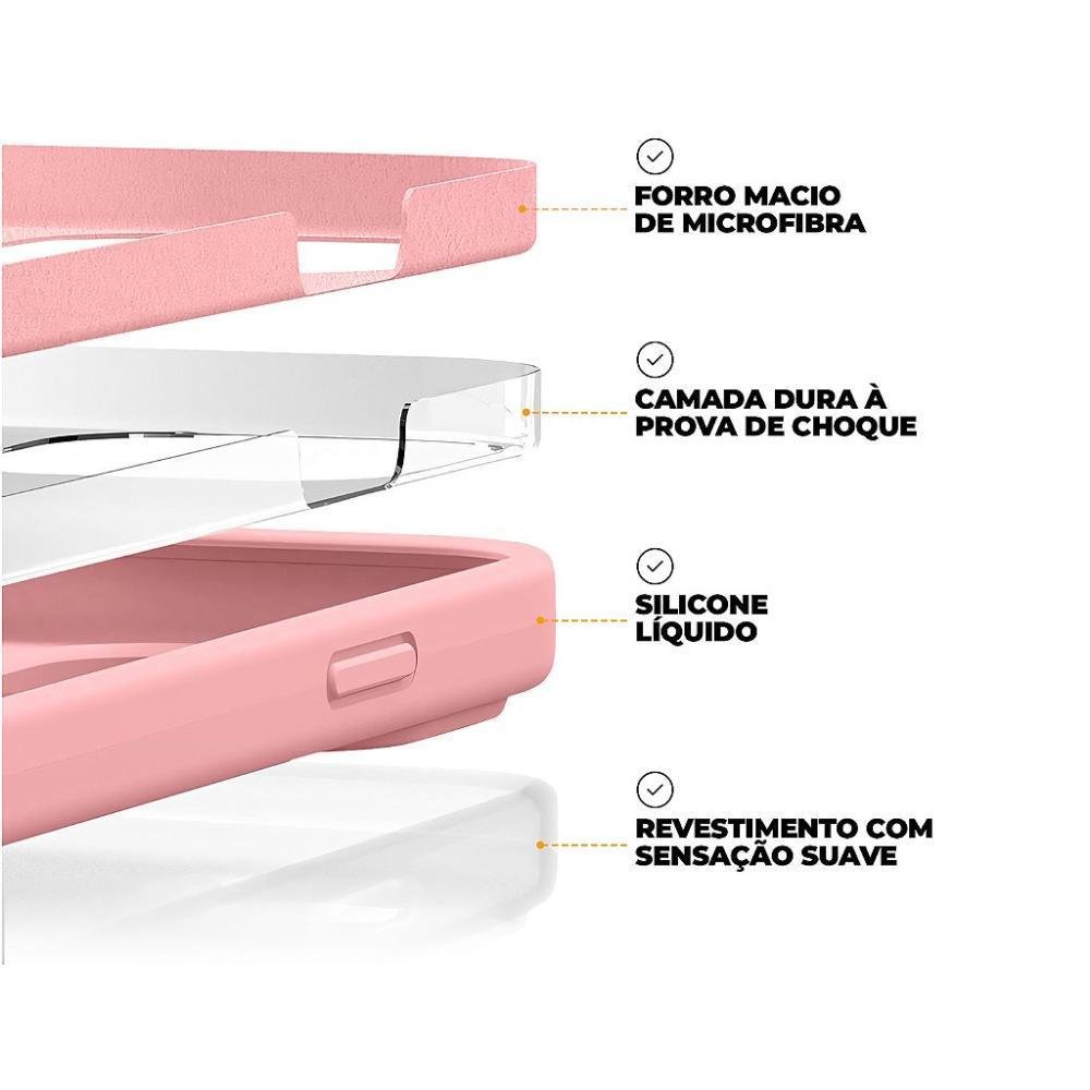 Imagem 3 de 5 do produto Capa Para Iphone 15 Pro Max - Silicon Premium Rosa - Gshield