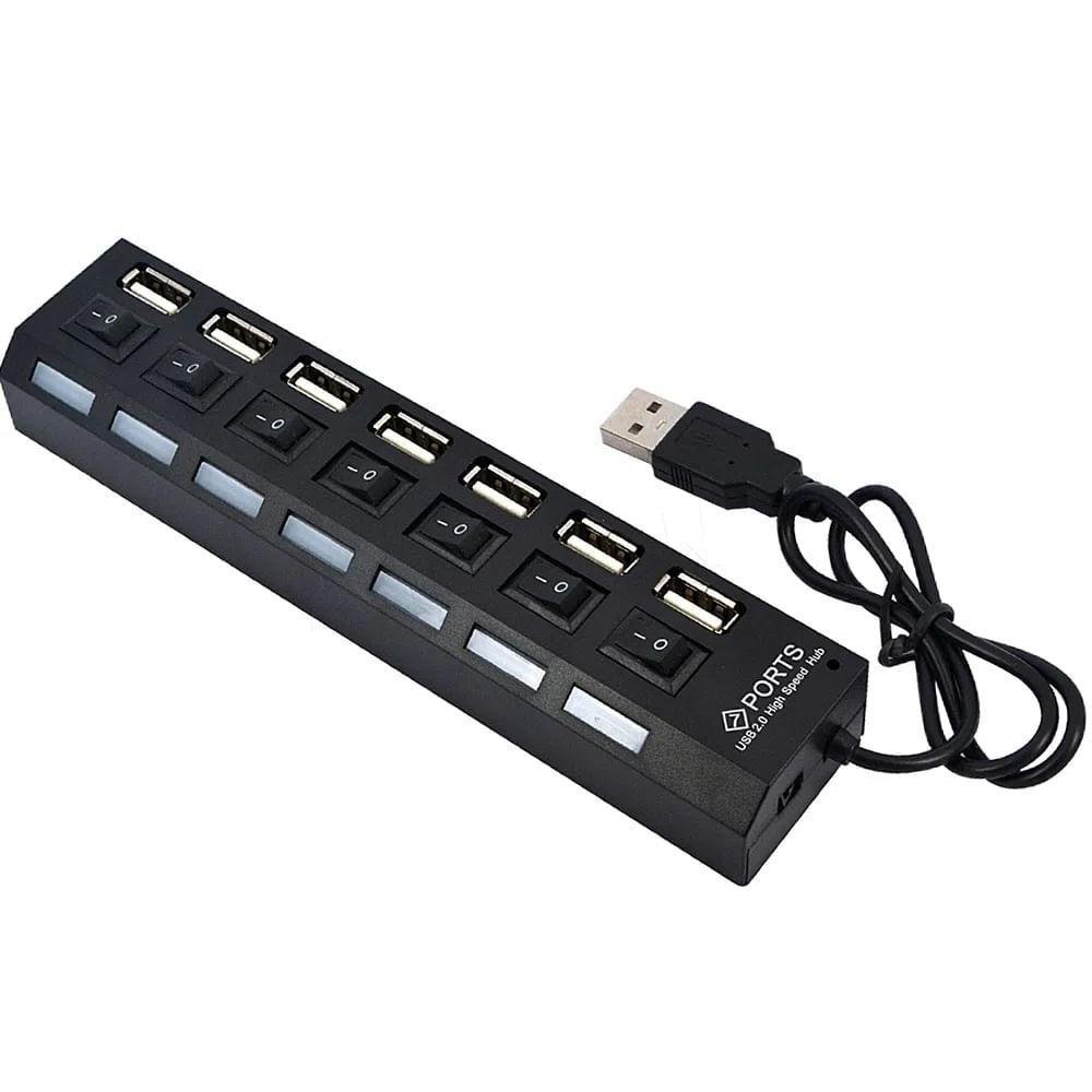 Imagem 4 de 4 do produto Hub Usb 7 Portas 2.0 Hd Extensor Pen Drive Hd