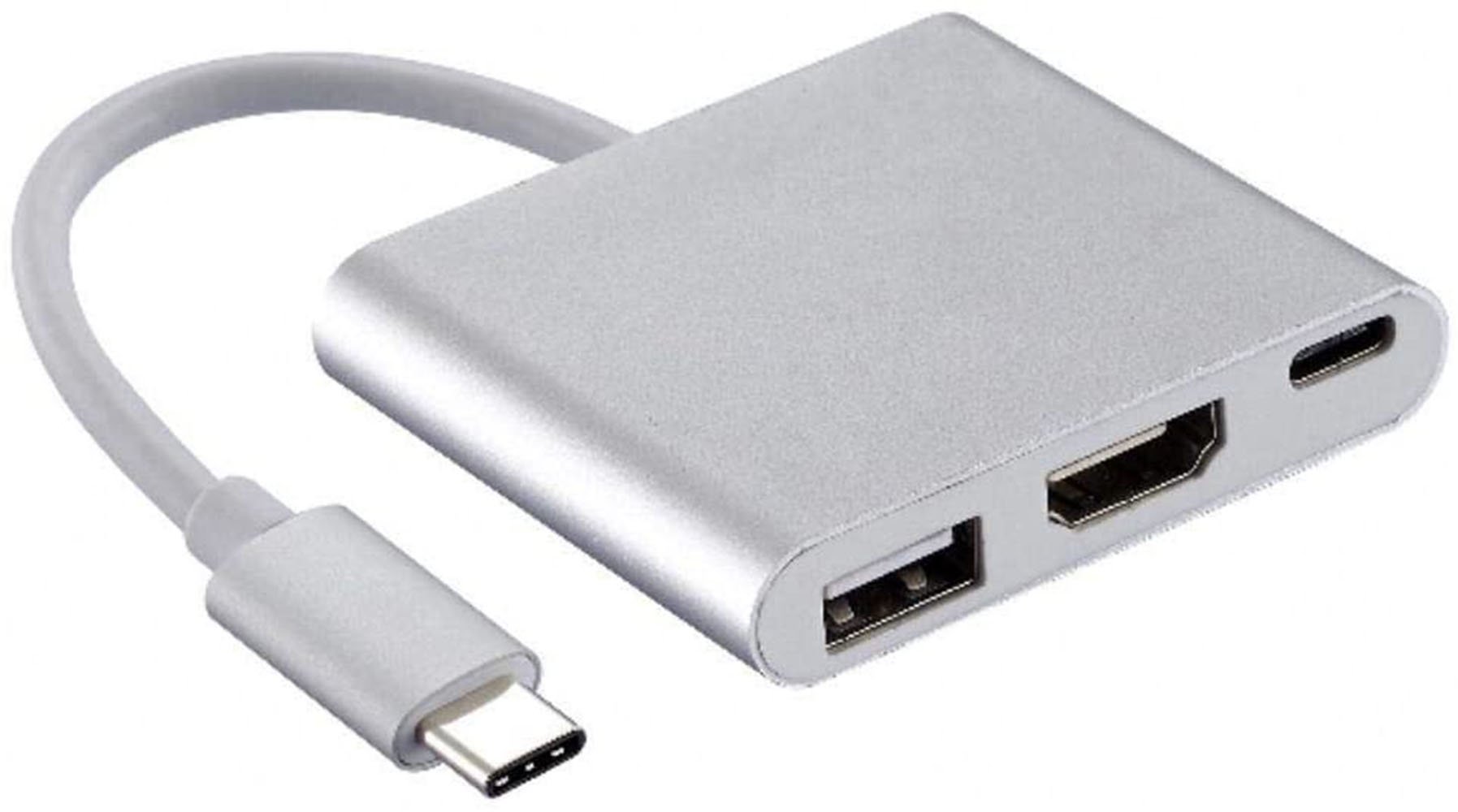 Adaptador Hud Usb Type-c A HDMI Usb Type-c Usb 3.0 Fêmea