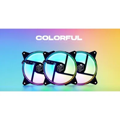 Cooler Fan 12x12 Lighter RGB Liketec Controle Remoto E Controladora Com 3 Fans