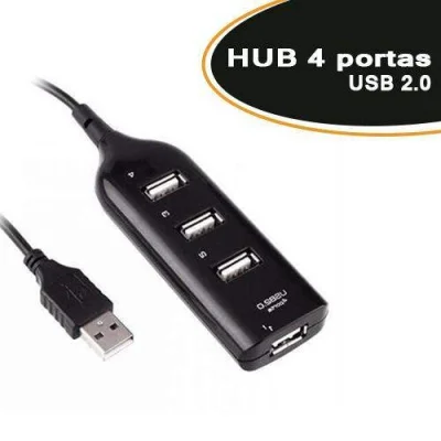 Hub Usb 2.0 4 Portas Cabo 40cm
