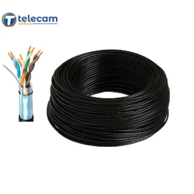 Cabo De Rede Telecam Blindado Cat 5e 100 Mts C/ Dreno 4px24awg Cobre Preto — foto 3