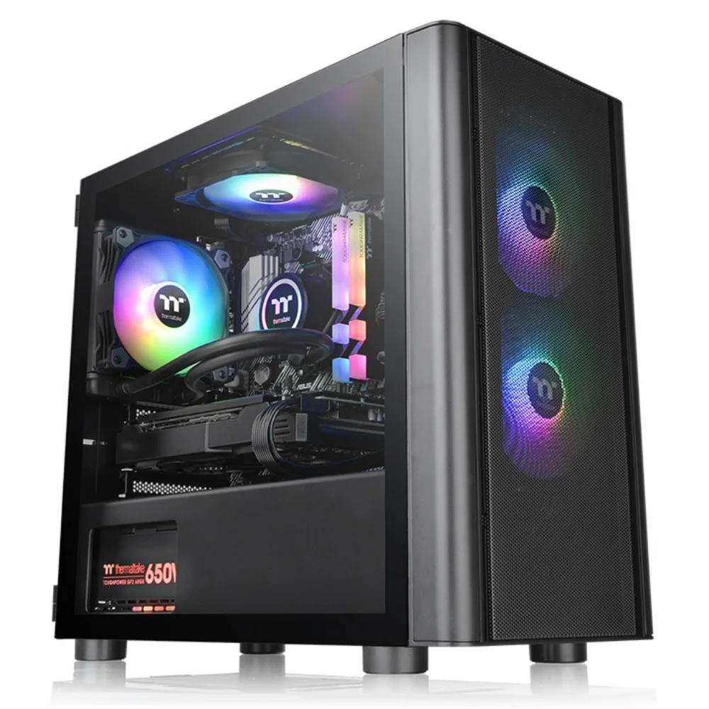 Gabinete Thermaltake V150 Tg ARGB Mesh Ed Miniatx Vidro Temperado Usb C/3 Fans ARGB Preto