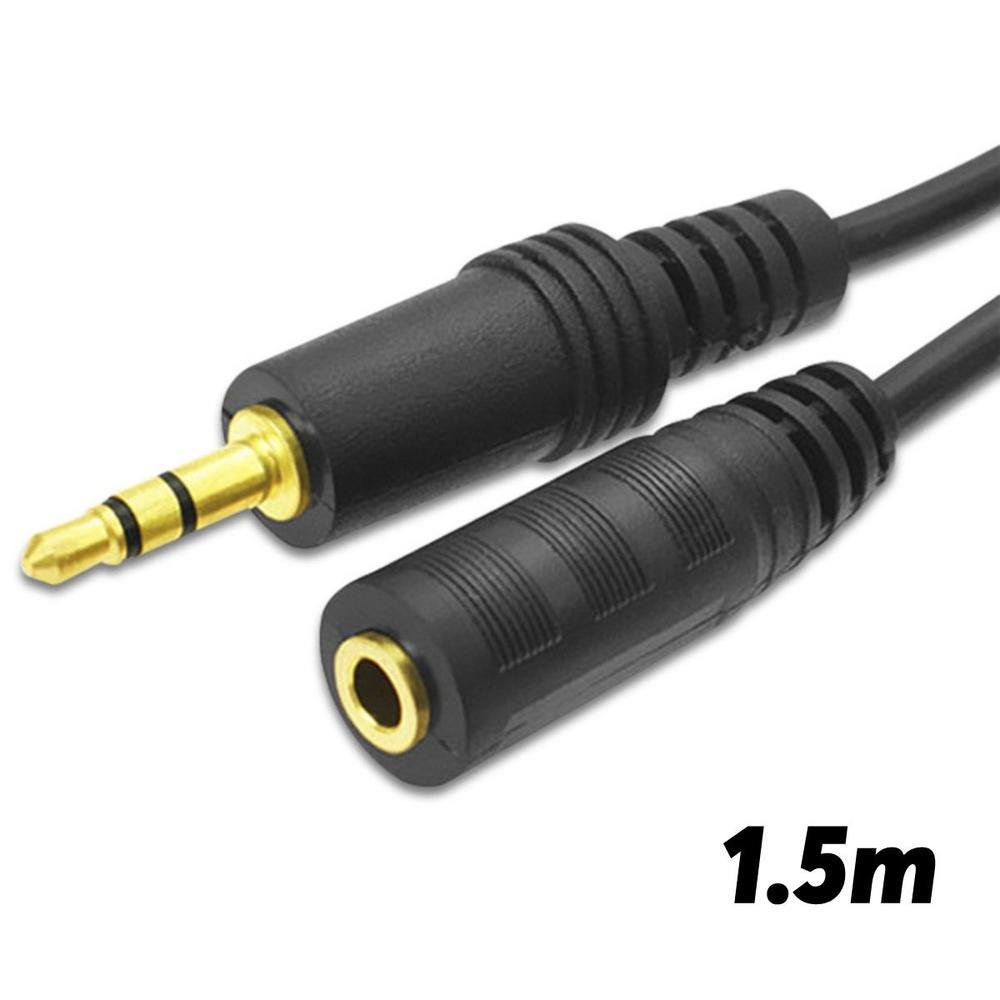 Imagem 3 de 5 do produto Cabo Extensor P2 Aúdio Som Estéreo Macho Fêmea Fone De Ouvido 1.5m 1.5 Metros Tamanho: 1.5 Metros