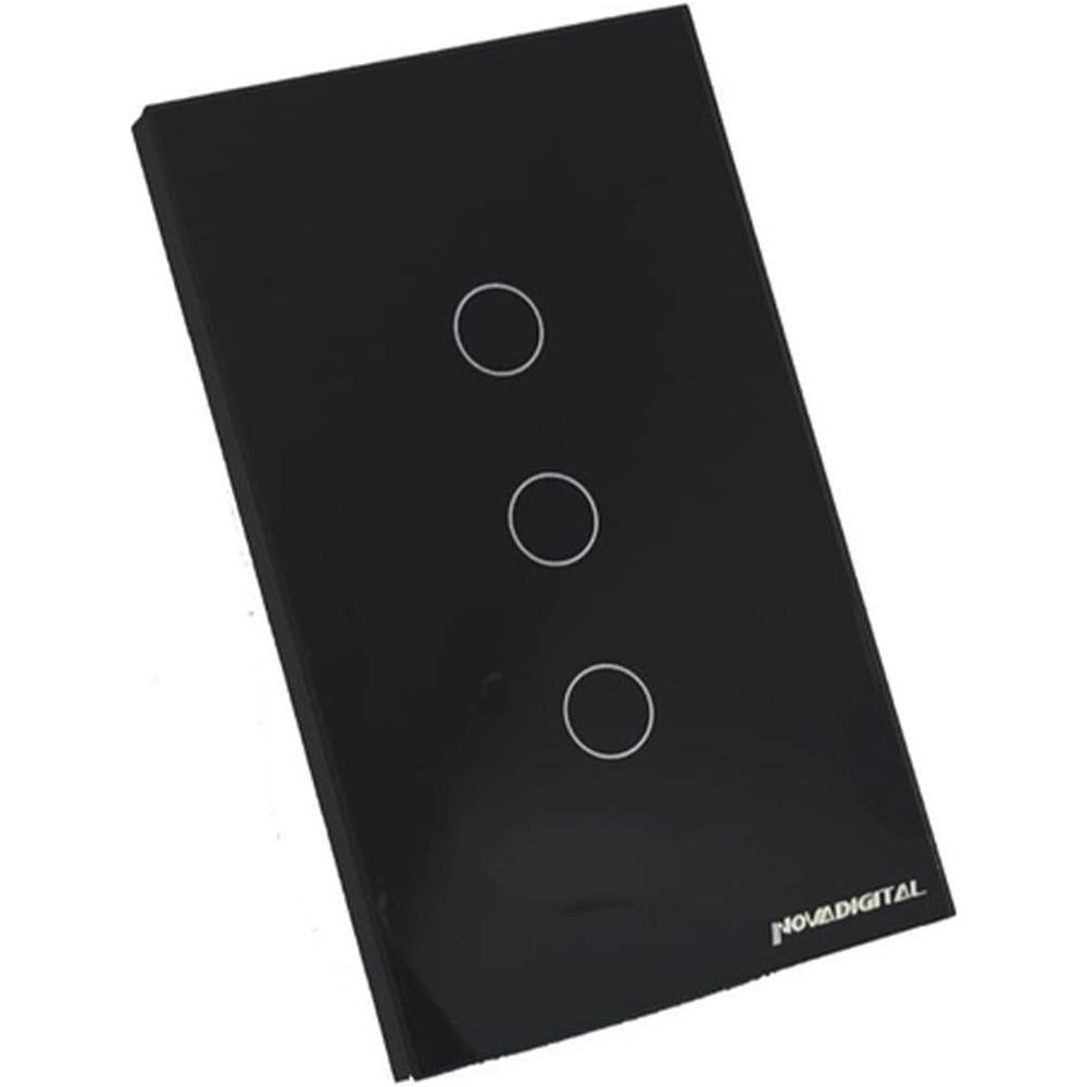 Interruptor Inteligente Wifi 3 Botões Preto Novadigital