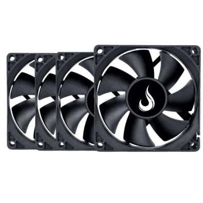 Kit 4 Cooler Fan Rise Mode Black 80mm 12v Preto - Rm-bk-02-fb