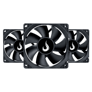 Kit 3 Cooler Fan Rise Mode Black 80mm 12v Preto - Rm-bk-02-fb