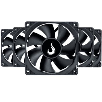 Kit 5 Cooler Fan Rise Mode Black 80mm 12v Preto - Rm-bk-02-fb