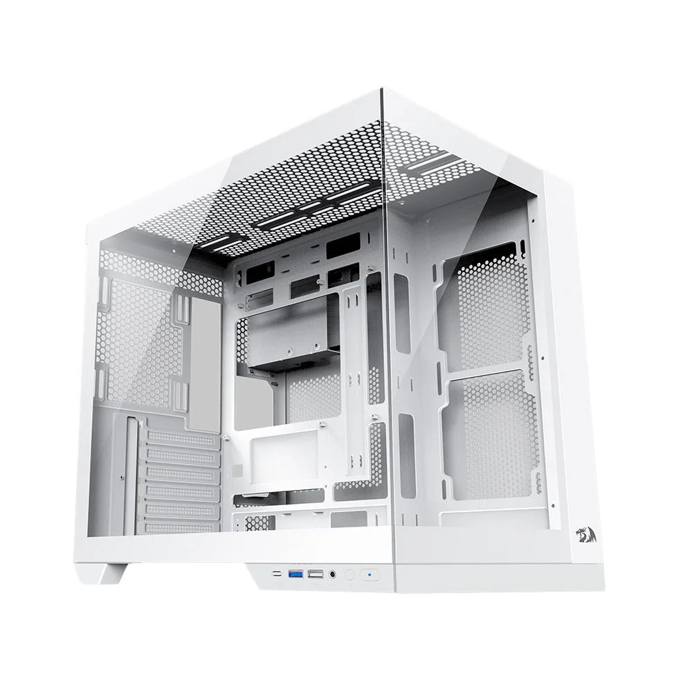 Gabinete Gamer Redragon Wideload Pro Midtower S/fan S/fonte Vidro Temperado Branco - Ca-604w-pro