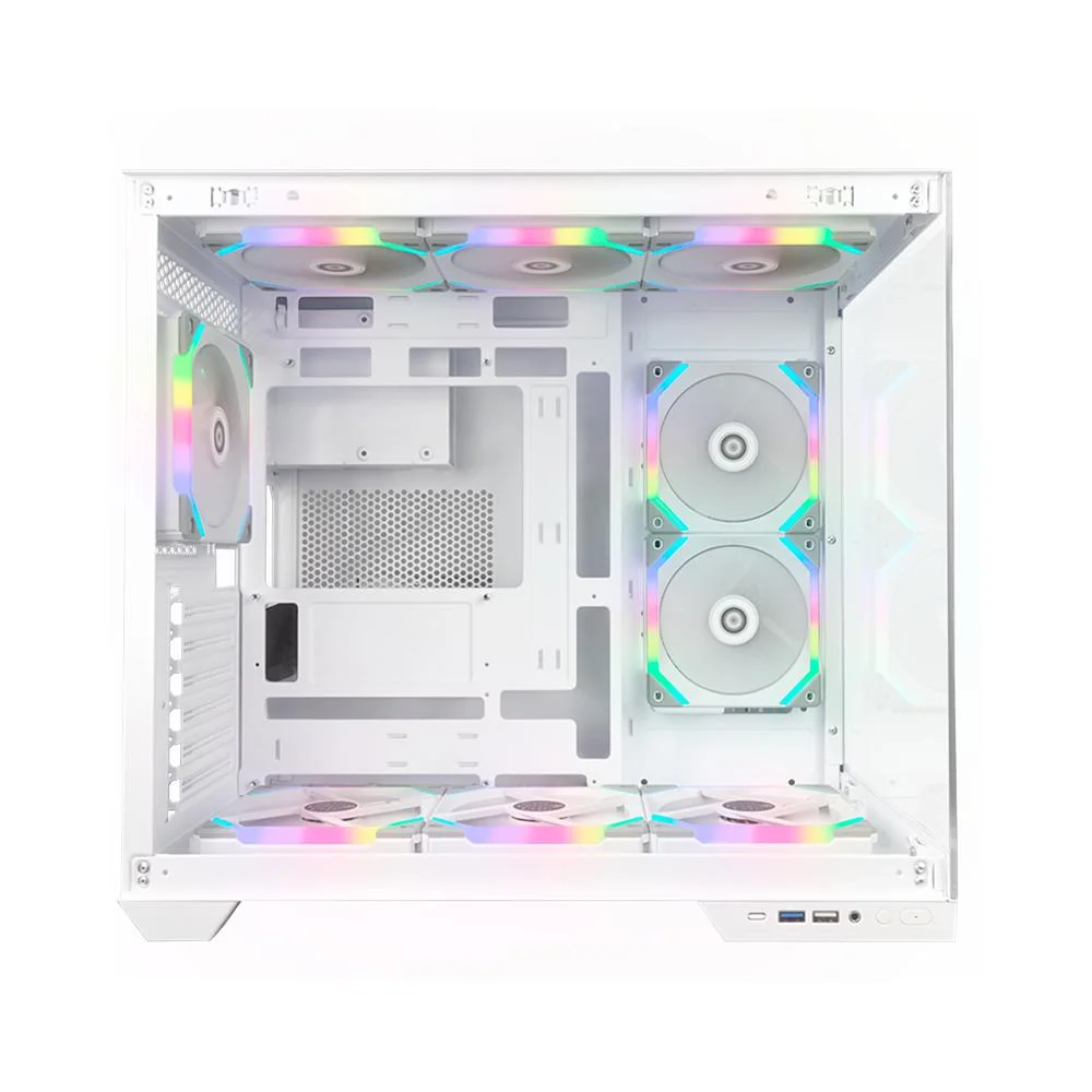 Imagem 3 de 5 do produto Gabinete Gamer Redragon Wideload Pro Midtower S/fan S/fonte Vidro Temperado Branco - Ca-604w-pro
