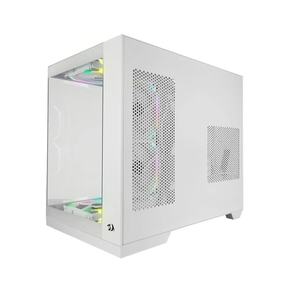 Imagem 4 de 5 do produto Gabinete Gamer Redragon Wideload Pro Midtower S/fan S/fonte Vidro Temperado Branco - Ca-604w-pro