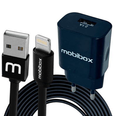 Carregador Tomada de Parede / Fonte - Saída USB 2.1A - Turbo + Cabo Lightning p/ iPhone com entrada USB - 2 metros - Original Garantia de 1 ano