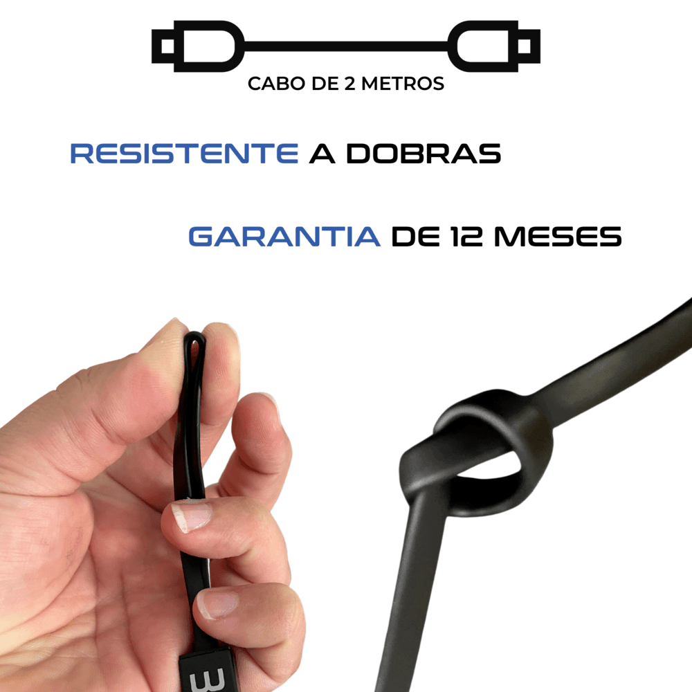 Imagem 4 de 5 do produto Carregador Tomada de Parede / Fonte - Saída USB 2.1A - Turbo + Cabo Lightning p/ iPhone com entrada USB - 2 metros - Original Garantia de 1 ano