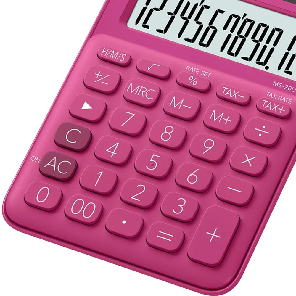 Imagem 2 de 5 do produto Calculadora De Mesa Casio Ms20uc 12 Dígitos Pink