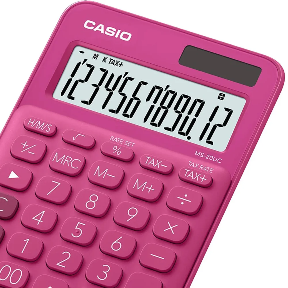 Imagem 4 de 5 do produto Calculadora De Mesa Casio Ms20uc 12 Dígitos Pink
