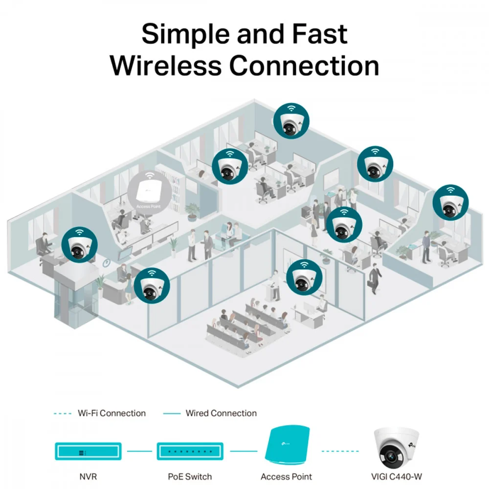 Imagem 2 de 5 do produto Camera Ip Dome Tp-link Vigi C440-w 4mp Full Color Com Wifi 2.0