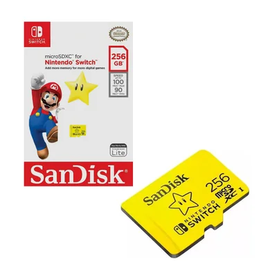 Cartão De Memoria 256gb Micro Sd Cl10 100mb/s Nintendo Sdsqxao-256g-gnczn Sandisk