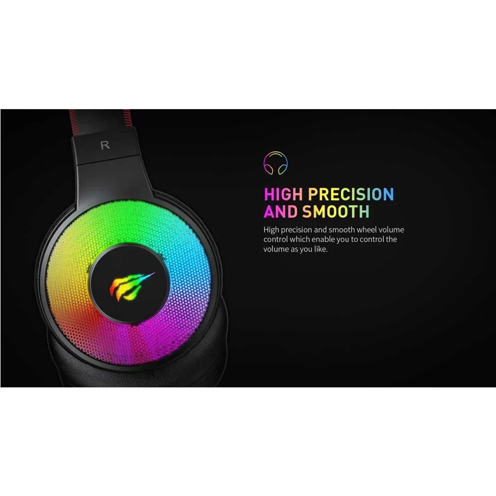 Imagem 3 de 5 do produto Fone De Ouvido RGB Headset Gamer Havit2013d Usb Jack 2x3,5mm