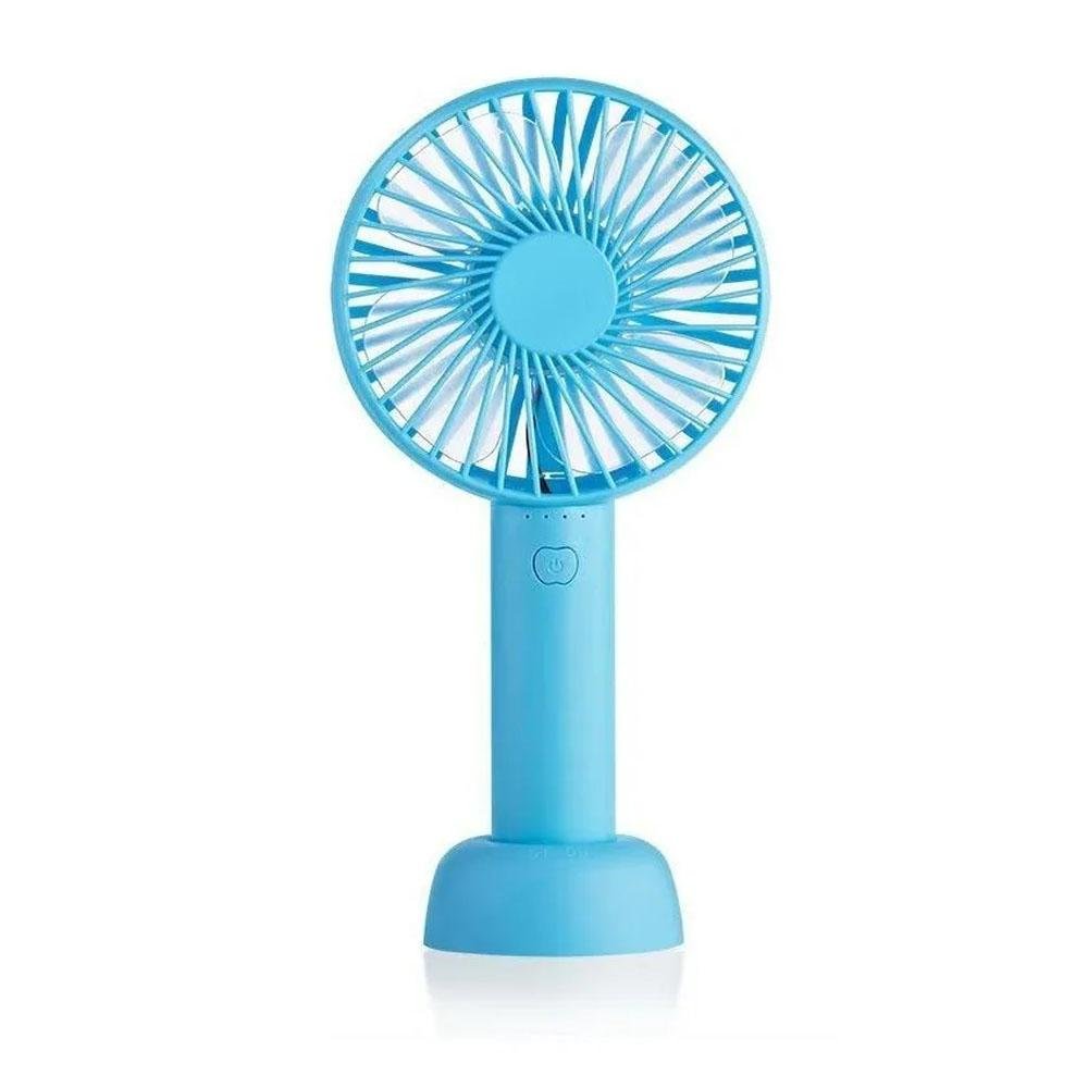 Mini Ventilador Portátil De Mão Recarregavel De 3 Velocidades Azul