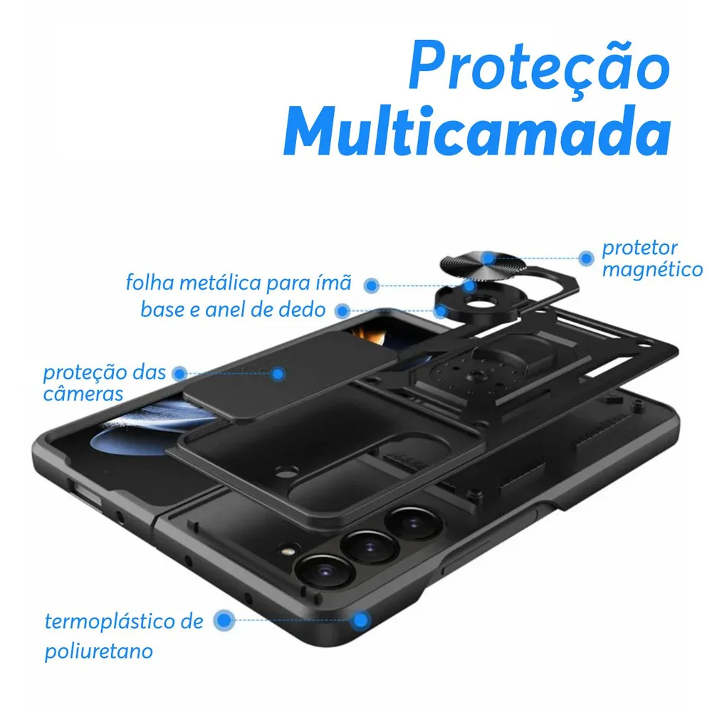 Imagem 2 de 5 do produto Capa Militar P/ Galaxy Z Fold 6 - Capinha Case Protetora Anti Impacto Queda Armadura Resistente