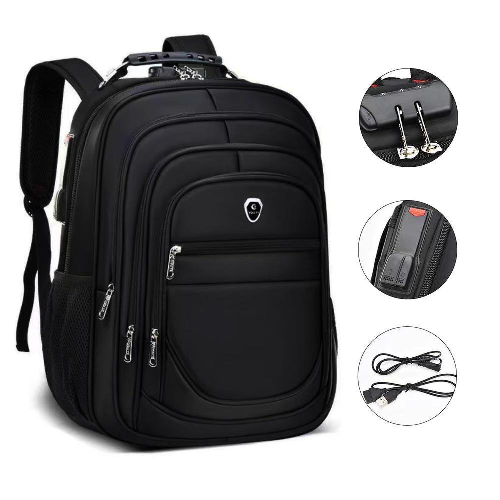 Imagem 3 de 5 do produto Mochila Grande Masculina Feminina Escolar Faculdade Trabalho Viagem Espaço Notebook Trava com Senha