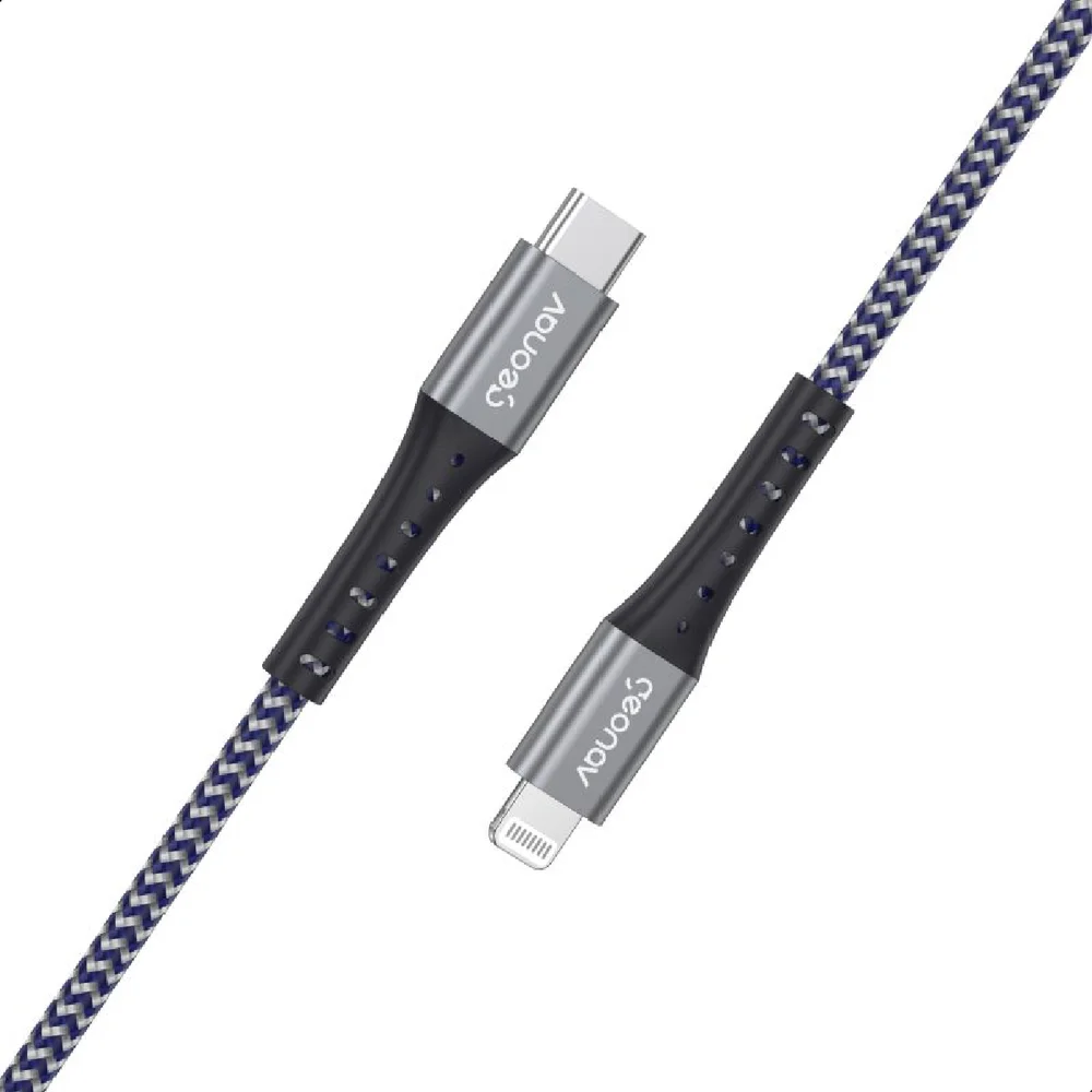 Imagem 4 de 5 do produto Cabo Lightning Usb-c 2m Nylon Trançado Cinza Mfi Iphone