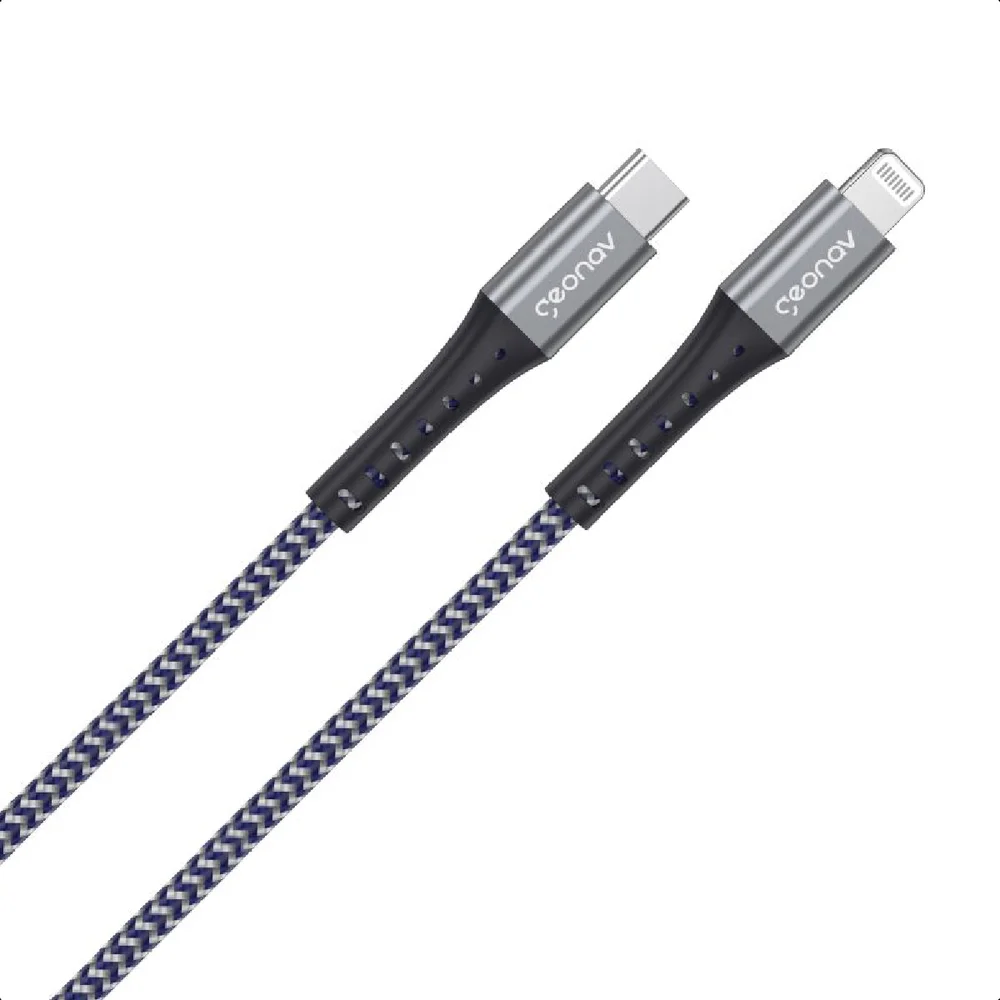 Imagem 5 de 5 do produto Cabo Lightning Usb-c 2m Nylon Trançado Cinza Mfi Iphone