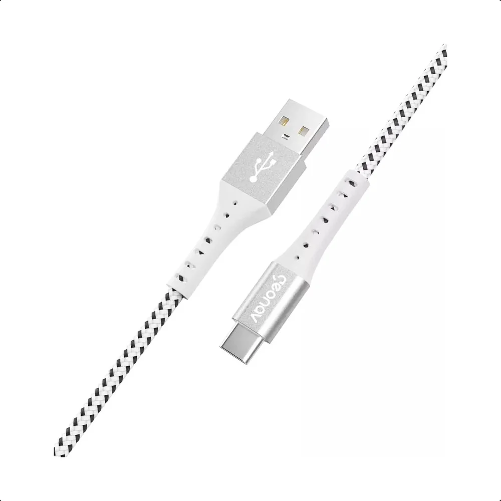 Imagem 3 de 5 do produto Cabo Usb-c P/ Usb-a Nylon Trançado 1,2m Carga Rápid - Branco