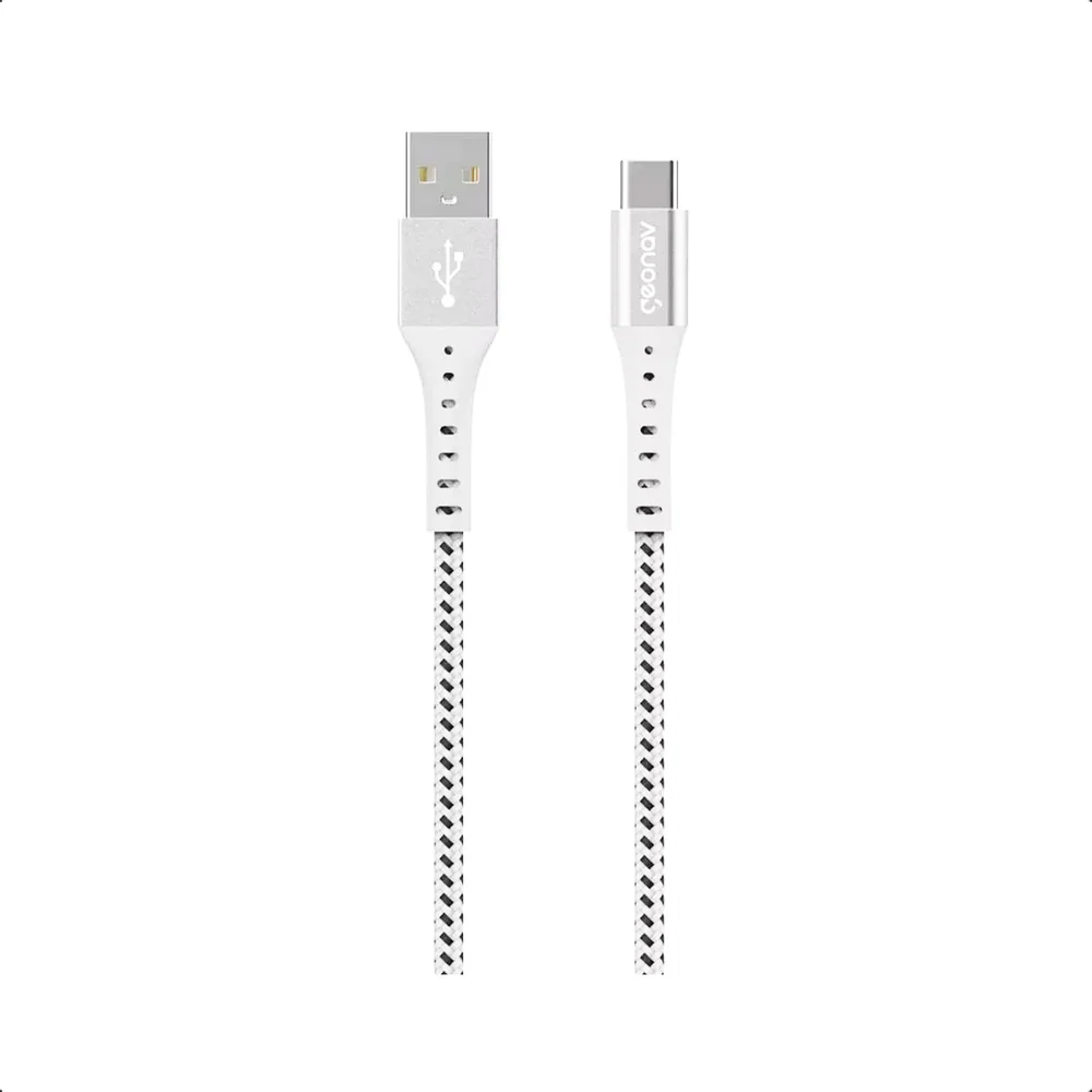 Imagem 5 de 5 do produto Cabo Usb-c P/ Usb-a Nylon Trançado 1,2m Carga Rápid - Branco