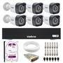 Kit 6 Câmeras Tudo Forte Tf 2020 B Full Hd 1080p Bullet Visão Noturna 20m Proteção Ip66 + Dvr Intelbras Mhdx 3008-c 8 Canais + Hd 2TB Purple