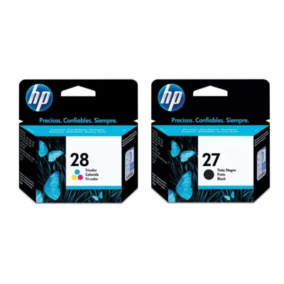 Cartucho de Tinta Hp 28 Color C8728ab + Hp 27 Preto C8727ab 2 Un