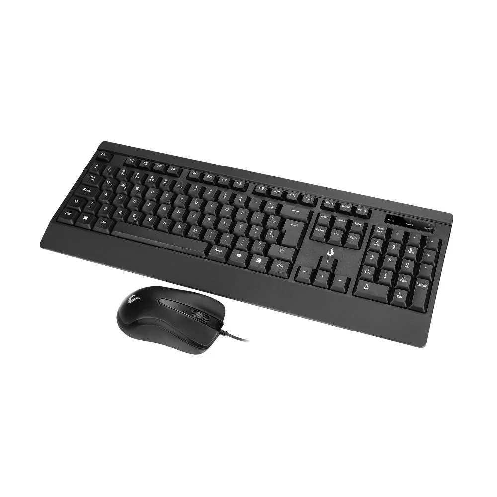 Imagem 5 de 5 do produto Kit Teclado e Mouse Office Rise Mode OF 02 USB 1000DPI ABNT2 - RM-TM-02-FB