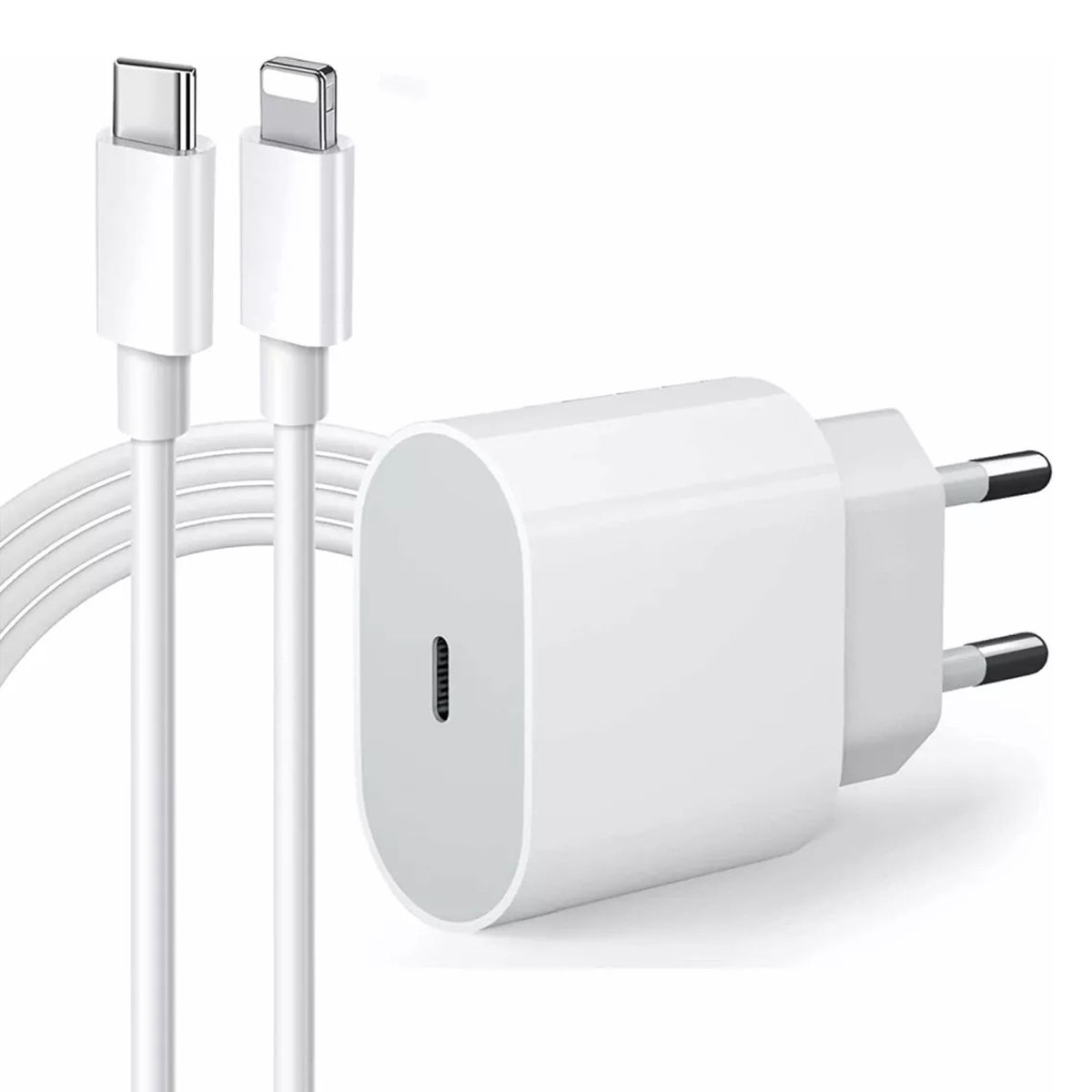 Fonte Carregador Turbo Tipo C Iphone 20w Com Cabo Lightning Usb-c
