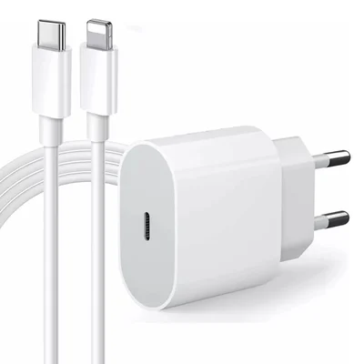 Fonte Carregador Turbo Tipo C Iphone 20w Com Cabo Lightning Usb-c