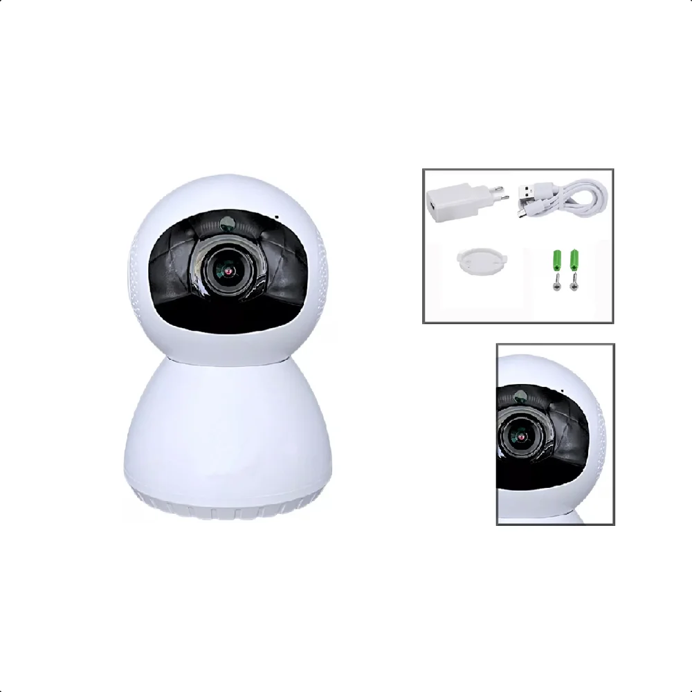 Câmera 1080p Smart Intelig Tuya Visão Noturna S/fio 355graus