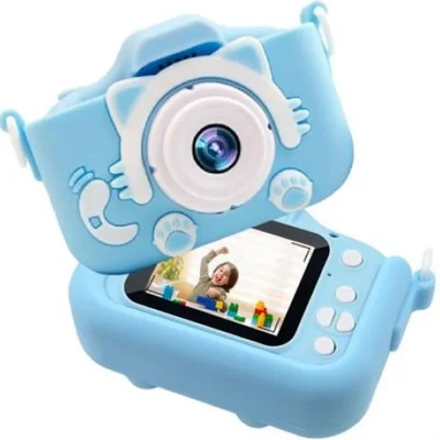 Câmera Digital Infantil Usb Portátil Resolução 1080p Recarregavel Cor Azul