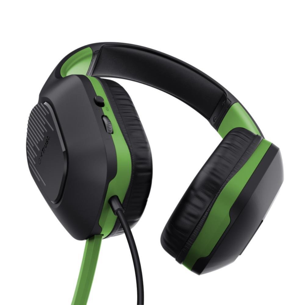 Imagem 2 de 5 do produto Headset Gamer Zirox Drivers 50mm XBOX Preto Verde T24994 Trust - Preto/verde