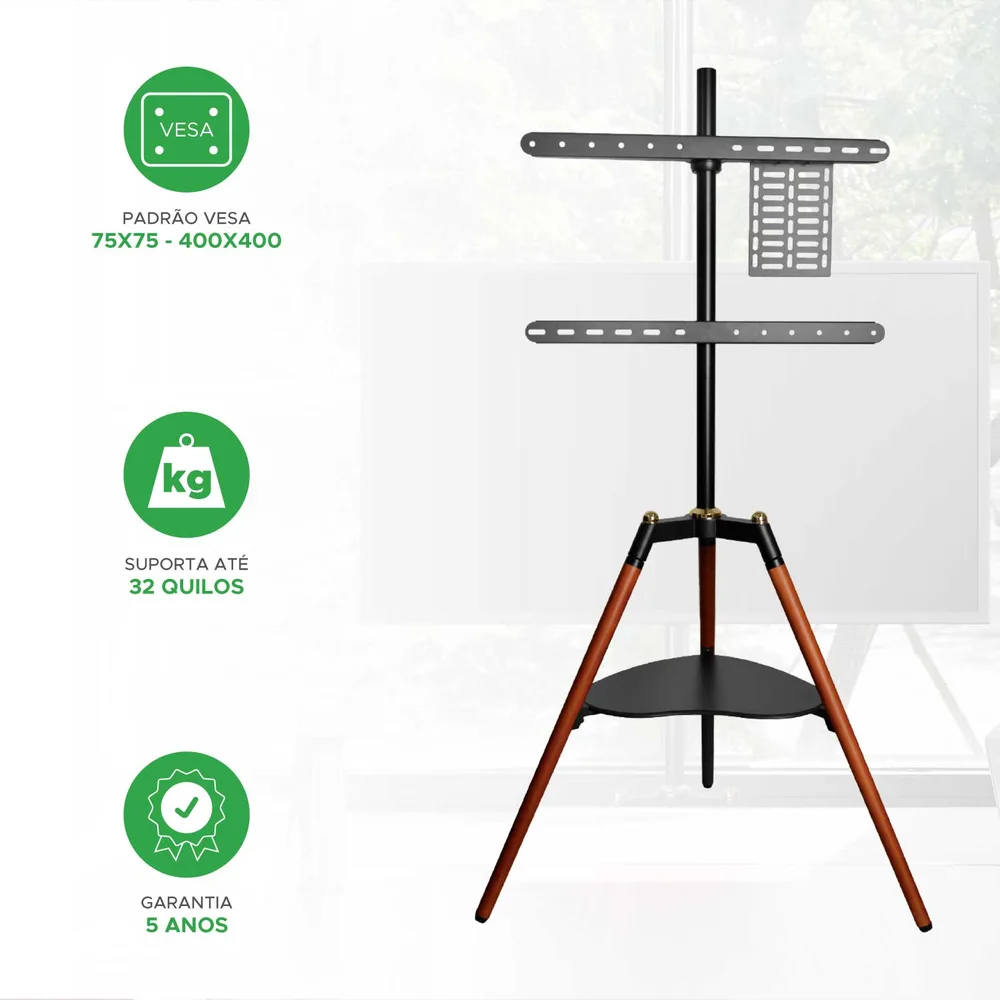 Imagem 4 de 5 do produto Suporte P/ Tv Pedestal Tripe Vitrine Vertical 26" A 65" Pix