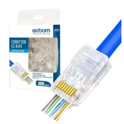 Conector Rj45 Cat5 De Passagem Pacote Com 100