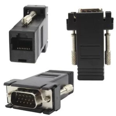 Adaptador Extensor Vga Macho X Rj45 Para Cabo De Rede