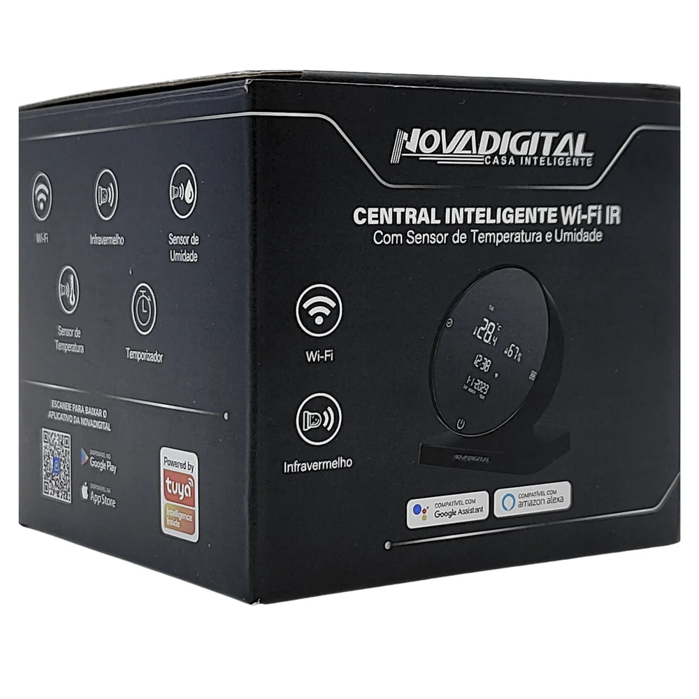 Imagem 3 de 5 do produto Central Inteligente Wi-fi Com Sensor De Temperatura E Umidade Novadigital Tuya