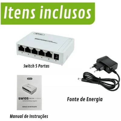 Hub Switch 5 Portas Rj45 Gigabit Rede 10/100/1000mbps Sw105 — foto 4
