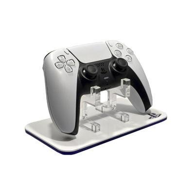 Suporte Controle Bancada Playstation Branco E Azul - Material Acrílico