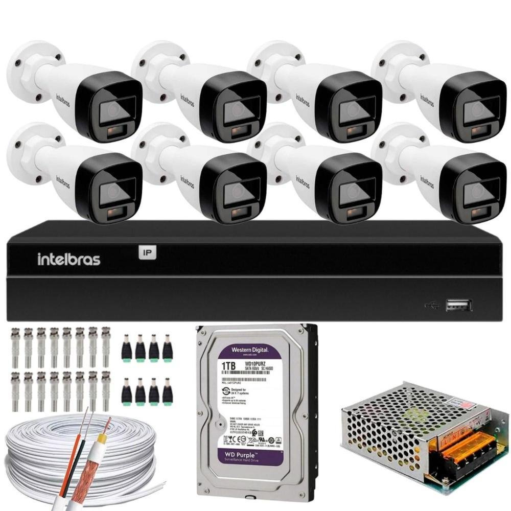Kit Intelbras 8 Cam. 1220b Full Color Dvr 1208 1TB Purple Kit Intelbras 8 Cam. 1220b Full Color Dvr 1208 1TB Purple