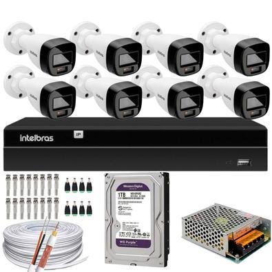 Kit Intelbras 8 Cam. 1220b Full Color Dvr 1208 1TB Purple