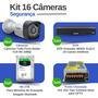 Kit 16 Câmeras Tudo Forte TF 2020 B Full HD 1080p Bullet Visão Noturna 20M Proteção IP66 Dvr Intelbras MHDX 3116-C 16 Canais HD 2TB SkyHawk