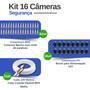 Kit 16 Câmeras Tudo Forte TF 2020 B Full HD 1080p Bullet Visão Noturna 20M Proteção IP66 Dvr Intelbras MHDX 3116-C 16 Canais HD 2TB SkyHawk