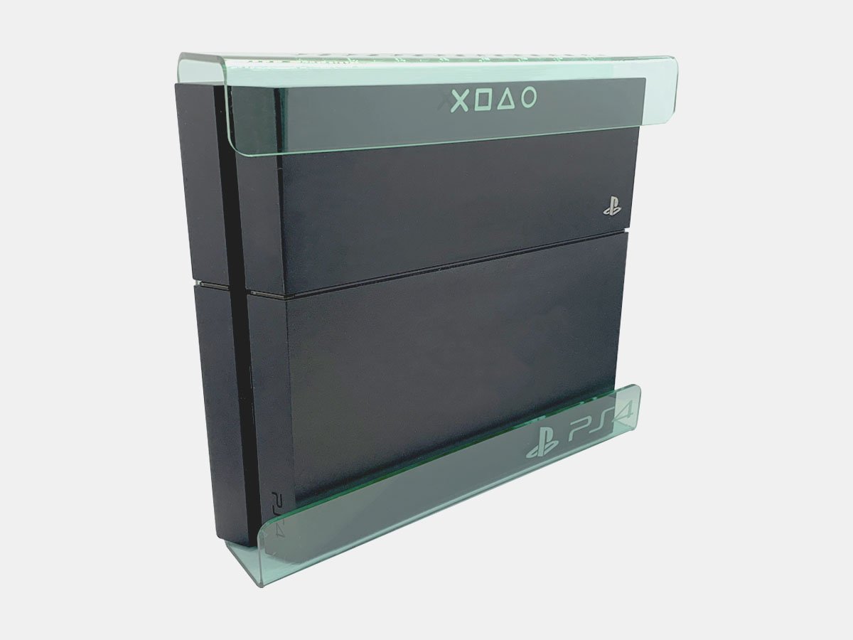 Suporte Parede Console Playstation 4 Fat - Ps4 Fat - Material Acrílico Vidro (acrílico Imita Vidro)