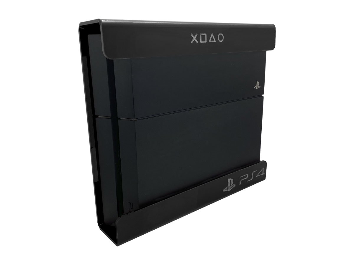 Suporte Parede Console Playstation 4 Fat - Ps4 Fat - Material Acrílico Preto