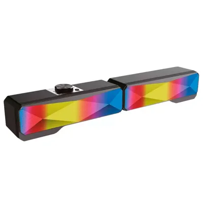 Caixa De Som Soundbar Knup Hórus 2.0, 10w RMS, LED RGB, Plug P2 - Kp-ro825